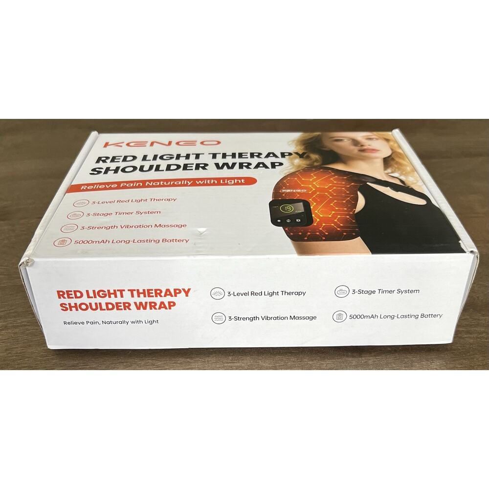 KENEO Infrared Light Therapy Shoulder Wrap, Cordless Rechargeable, Timer, Black - Picture 9 of 9